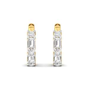 Modernos Pendientes de Aro con Esmeraldas y Diamantes de Laboratorio, Chapados en Oro de 10K, Certificados por IGI, Diseño Elegante y Brillante, Regalo de Joyería - Product Image 5