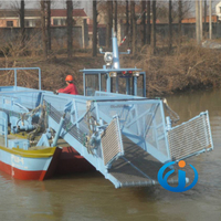 Nettoyeur de surface d'eau entièrement automatique pour les projets de nettoyage des rivières, des lacs et des mers, doté de composants principaux, boîte de vitesses, garantie d'un an