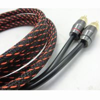 Kabel Audio 1m 3m 5m Full Metal 2 RCA AV Audio Tembaga Murni OFC Kabel AV Kualitas High End Fidelity Hifi 2 Kabel RCA