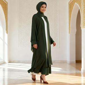 High-Quality Chiffon Belt <b>Abaya</b> Wholesale <b>for</b> Muslim <b>Women</b> Everyday Modern Simple Dress - Product Image 3