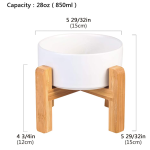 Dibuat Di Cina Grosir Mangkuk Pengumpan Hewan Peliharaan Kualitas Superior dengan Dudukan Bambu - Product Image 2