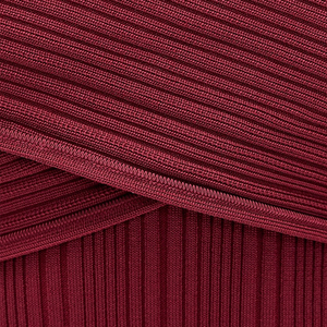 Nuovo Elegante <span class=keywords><strong>Abito</strong></span> Mini da Donna <span class=keywords><strong>Bordeaux</strong></span> con Spalle Scoperte - Vestito Aderente <span class=keywords><strong>in</strong></span> Viscosa a Costine alla Moda - Product Image 5