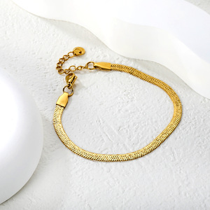 Bracelet chaîne minimaliste en acier inoxydable unisexe, bijou tendance, accessoire de mode, motif géométrique, vente en gros - Product Image 3