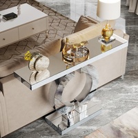 Table console en bois de luxe avec miroir salon moderne fabrication de meubles blancs en gros