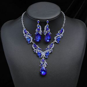Parure Collier et Boucles d'Oreilles Diamant pour Femme, Style Rétro, en Alliage Électroplaqué, Bijoux à Sertissage Clos en Diamant de Laboratoire, Accessoires pour Robe de Soirée - Product Image 6