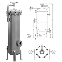 Filtre TS à haut débit, sanitaire industriel, en acier inoxydable SS304/316L, électro-polissage, boîtier de filtre multi-sacs 500L/heure pour eau claire