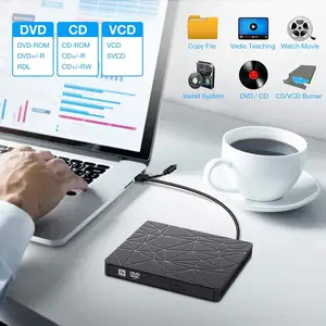 Externe CD/DVD pour Ordinateur Portable USB-C & USB 3.0 CD/DVD ROM Lecteur Écrivain Brûleur Compatible avec un Ordinateur Portable PC MacBook Mac