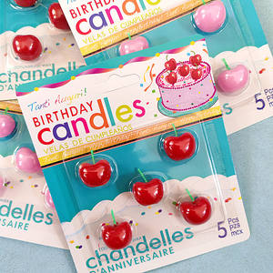 Vela de pastel de cumpleaños de simulación de fruta en forma de cereza, decoración de postre pequeño, cerezas pequeñas de <span class=keywords><strong>Nochevieja</strong></span> sin humo - Product Image 4