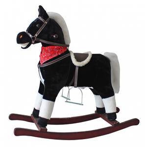 Nouveau cheval à bascule tendance kis playing FL090-Noir avec fonction mécanique (bouche mobile et queue qui se balance) - Product Image 5