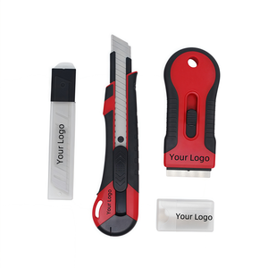 Retail-Ready Utility <b>Knife</b> and <b>Scraper</b> Set Soft-Grip Handles , Designed for Supermarket Tool Aisles and Private Label Program - Product Image 1