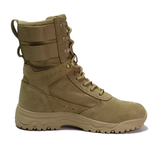 Bottes tactiques personnalisées DFS10-1 pour la chasse et le camping en plein air, en daim marron coyote, avec sangles Molle, fabriquées en Chine et au Guatemala - Product Image 6