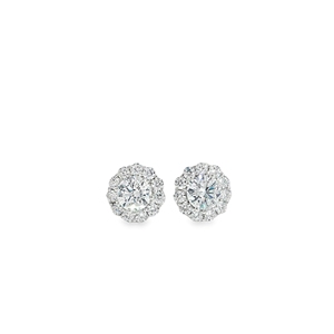 Boucles d'oreilles pendantes en or 18 carats serties à la main de diamants de laboratoire, style halo, bijoux fins, fabrication de luxe, cadeau géométrique, pour femme, fiançailles, mariage, griffes - Product Image 2