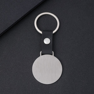 Porte-clés gravé personnalisé Porte-clés en métal vierge Disque rond Dog Tags Sublimation Porte-clés Mousqueton Cadeaux - Product Image 6
