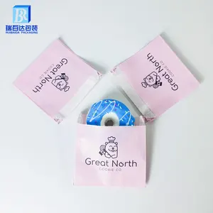 Factory custom logo Food Glassine Wax Paper Bagel Bags Sandwich Packaging Cookie Doughnut Paper Bag For Pastry