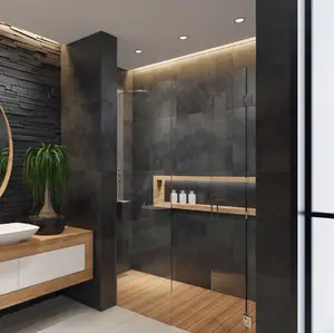 Luxushotel Home Badezimmer Dusch wand Edelstahl rahmen los begehbar in Schiebe-/Schaukel dusch tür 57 Zoll