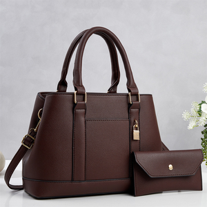 Sac fourre-tout rectangulaire imperméable de couleur unie pour femme avec fermeture éclair, décoration de verrouillage, petit portefeuille et design portable - Product Image 4