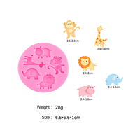 Moules en silicone en forme d'animaux mignons (lions, girafes, singes, éléphants) – Idéaux pour les créations en chocolat, résine et plâtre