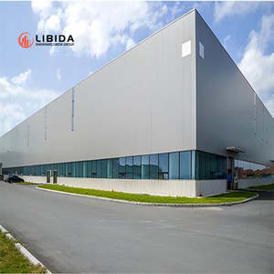 Structure en acier préfabriquée à ossature portique pour entrepôt industriel moderne, atelier, hall, bâtiment d'usine sur mesure à section H, haute capacité de charge - Product Image 1