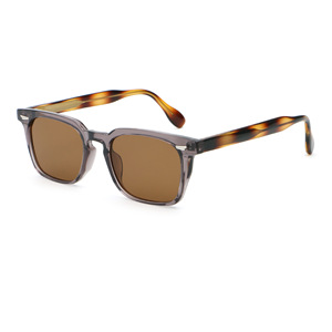 Lunettes de soleil carrées tendance de haute qualité, nouvelle mode, monture en métal bleu, verres acryliques, protection UV400, logo personnalisé. - Product Image 3