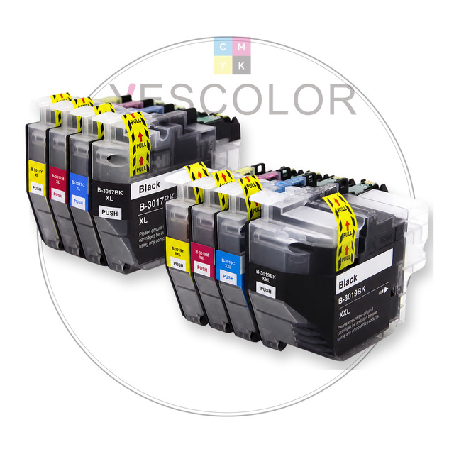 Yescolor Premium Compatible LC3017 LC3019 LC3019XL 3017 3019 Ink Cartridge for Brother MFC-J5330DW/MFC-J6530DW/MFC-J6730DW/MFC-J