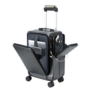 <span class=keywords><strong>Valise</strong></span> cabine 20'' de luxe à ouverture frontale, coque rigide, avec porte-gobelet et <span class=keywords><strong>roulettes</strong></span> pivotantes pour les voyages - Product Image 2