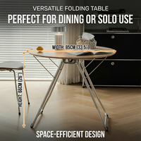 Table de repas pliable en alliage d'aluminium et bambou pour l'extérieur, mobilier de ferme portable, pique-nique, camping, loisirs, cuisine