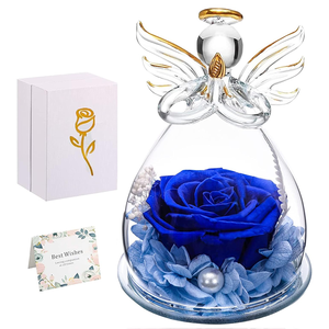Forever Everlasting <span class=keywords><strong>Eternity</strong></span> Infinity Rose Angel Flor eterna Rosas preservadas Vidrio PARA EL Día de San Valentín Natural de larga duración - Product Image 6
