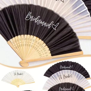 Personalized Bamboo Fan Custom Wedding Guest Gifts - Product Image 1