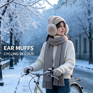 <span class=keywords><strong>Cache</strong></span>-oreilles en peluche Kawaii mignons pour femmes, chauds pour l'hiver, pliables, en fausse fourrure, bandeau chauffe-oreilles, doux et épais, protège-oreilles pour temps froid - Product Image 3