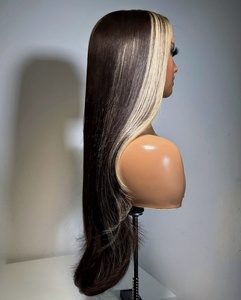 Peluca <span class=keywords><strong>de</strong></span> Cabello Humano Virgen 100% con Frente <span class=keywords><strong>de</strong></span> Encaje HD 13x4, Ondas Sueltas Largas, Color Rubio Destacado, Pre-Desplumada para Mujeres - Product Image 3