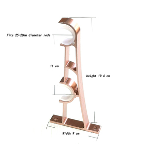 Support de <span class=keywords><strong>Tringle</strong></span> à <span class=keywords><strong>Rideau</strong></span> Ovale Épaissi en Alliage d'Aluminium, Fixation Latérale Double Support pour Tringles Romaines et Rideaux, Accessoires de Chambre - Product Image 2