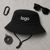 Casquette Bob Réversible Personnalisée avec Sangle Mentonnière, Faible MOQ 30 Pièces, Chapeau de Pêcheur d'Extérieur Unisexe, Casquette de Soleil avec Étiquette Tissée Brodé