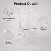Chaise de banquet moderne, transparente, légère, résistante à la rouille, en plastique empilable, durable, minimaliste, pour hôtel, mariage, salon