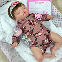 Poupée Reborn Sunnyfan de 18 pouces avec vêtements bruns, simulation de bébé en vinyle, populaire en Europe et en Amérique, modèle W-001