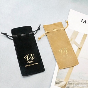Sac à cordon pour bijoux en daim imprimé de logo personnalisé pour mini produits Petit sac cadeau pour l'emballage de bijoux Pochette en daim pour <span class=keywords><strong>parfum</strong></span> - Product Image 1