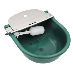 Automatic Animal Drinking Water Float Ball Bowl Plastic Horse Drinker Cattle Feeding Water Trough With Stainless Steel Cover