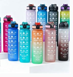2026 Wholesale BPA-Free 1L 32Oz Sports Water Bottle Leakproof <b>Drinkware</b> with Straw and Time Marker - Product Image 1
