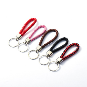 Llavero para coche de aleación de zinc con cuerda trenzada roja de 115,1 mm de longitud para llaves de vehículos - Product Image 3
