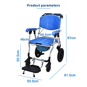 Silla de Inodoro Plegable con Ruedas en Stock, de Aleación de Aluminio Ligera y Portátil <span class=keywords><strong>para</strong></span> Uso en <span class=keywords><strong>Baño</strong></span> y Dormitorio <span class=keywords><strong>para</strong></span> Personas Mayores y con Discapacidad - Product Image 2