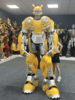 Costume de mascotte robot animal de dessin animé LED de haute qualité pour adultes unisexe, idéal pour Pâques/Halloween, tenue professionnelle portable pour la danse et le cosplay