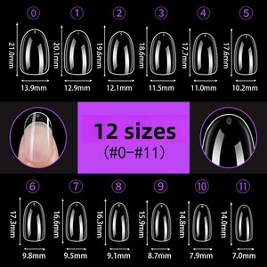 Transparente ultrafino de tamaño completo nuevo estilo francés ovalado usable uñas postizas cortas uñas artificiales en caja dedos sin rastro - Product Image 3
