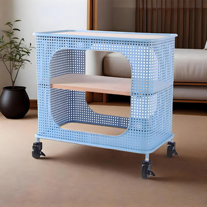 Chariot roulant en métal et en bois durable de haute qualité avec roues verrouillables pour la maison/usage extérieur commercial