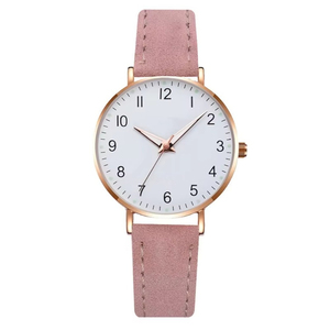 Montre à quartz lumineuse, design minimaliste, cuir givré, montre-bracelet numérique décontractée - Product Image 4