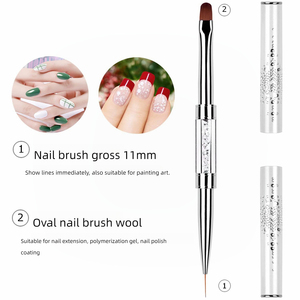 Pinceau à ongles double tête, stylo liner à tête ronde, personnalisable avec logo, professionnel pour salon de manucure, pinceau de peinture pour nail art - Product Image 3