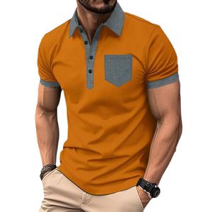 Camisas de Golf de Verano para Hombre, Venta Caliente, Logotipo de Impresión Digital Personalizada, Transpirables, Patchwork, Casuales, con Botones, de Poliéster/Algodón - Product Image 1