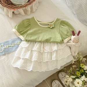 Girls Princess Dress Cap Sleeve Breathable Summer Cake Skirt Dress For Toddler Baby Girl Fashionable White Layered Dress - Product Image 1