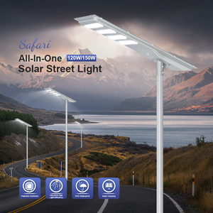 Lampione Solare LED Integrato Tutto in <span class=keywords><strong>Uno</strong></span> Solarthon da 150W, Impermeabile IP65 per Esterni e Autostrade, a Risparmio Energetico - Product Image 1