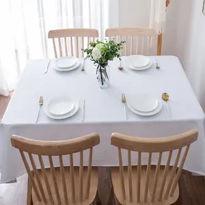 Anpassbare weiße rechteckige Polyester-Tischdecke Orientalischer Stil Anpassbare Tischdecke für Restaurant partys Gewebte Technik - Product Image 1