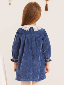 Autunno nuovo arrivo bambine abiti a righe bambino bambino bambino bambino volant camicetta 30 anni all'ingrosso fabbrica di abbigliamento per bambini - Product Image 3