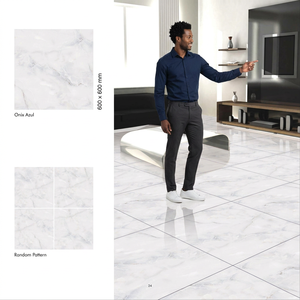 Onix Aqua Marble Effect 600x600mm Digital Glazed Porcelain Tiles Nano Polished Luxury Flooring - Product Image 2